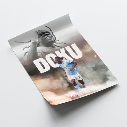 Jeremy Doku - Man City Poster